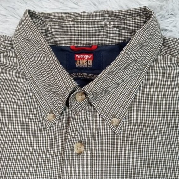 Wrangler Jeans Co Mens Shirt Button Up 2XL Multicolor Cool River Cotton XXL - Picture 6 of 13